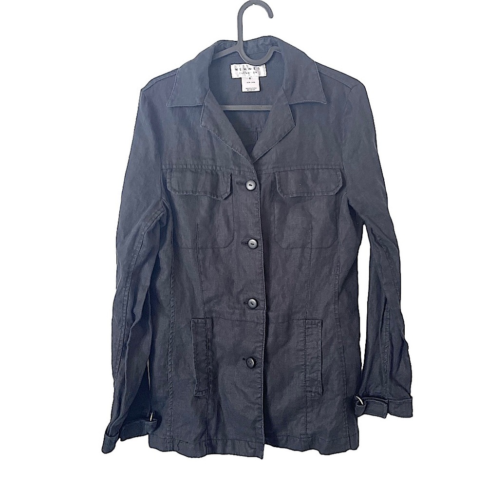 Hennes Collection Black Linen Safari Style Jacket‎